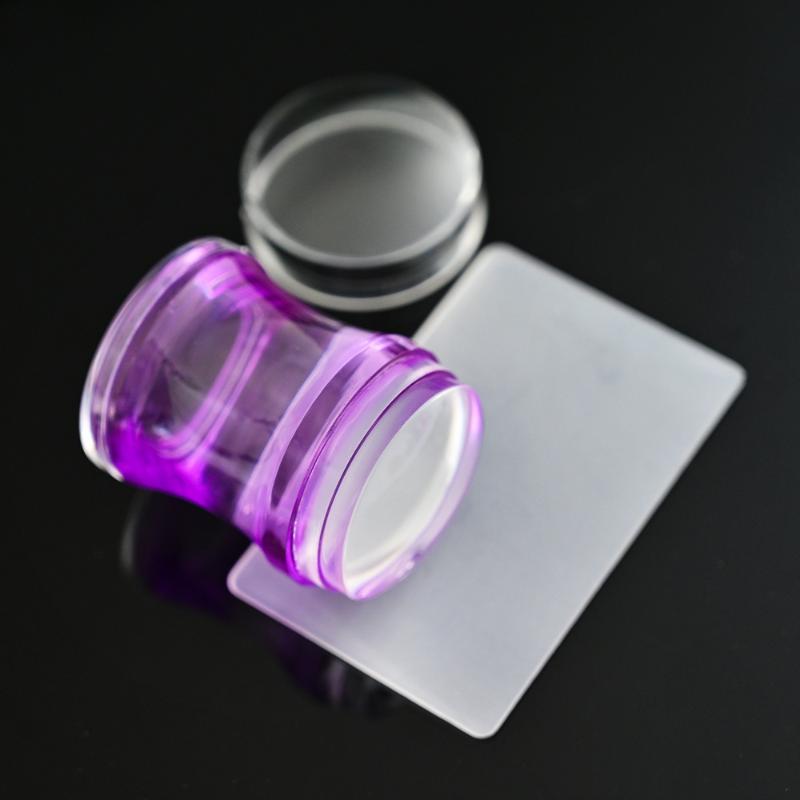 Nail Art Stamper Clear Jelly Silicone Head Manicure Scraper Nail Stamp Scraper Stamping Polish Print DIY Manicure Tool розовый