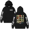 Anime Dorohedoro Character Grid Sleeve Print Hoodie Unisex Pullover Sweatshirt Dark Manga Harajuku Streetwear Long Sleeve Casual Hooded Tops