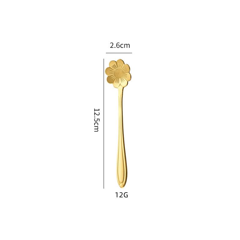 Stainless Steel Long Handle Cherry Blossom Coffee & Dessert Spoon