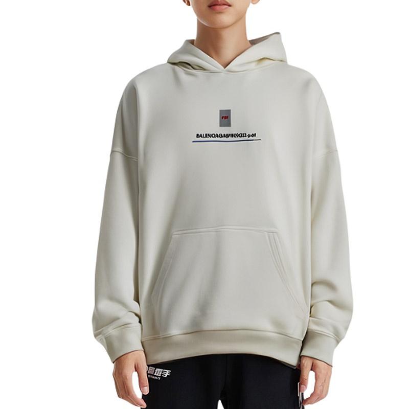 Balenciaga PDF Logo Oversized Popover Hoodie 'Off White' Men's 674986TLVF89016