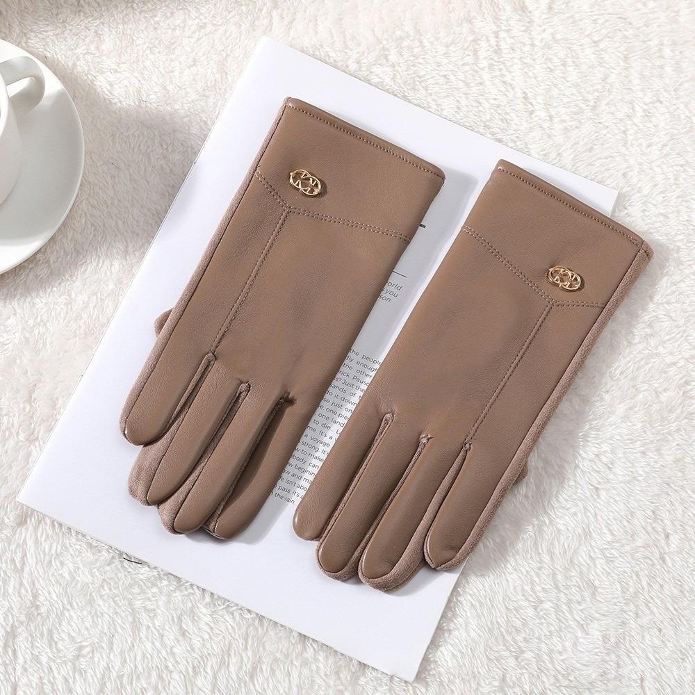 New PU Leather Winter Gloves Warm Full Finger Touch Screen Gloves Touchable Screen Coldproof Driving Mittens Girls