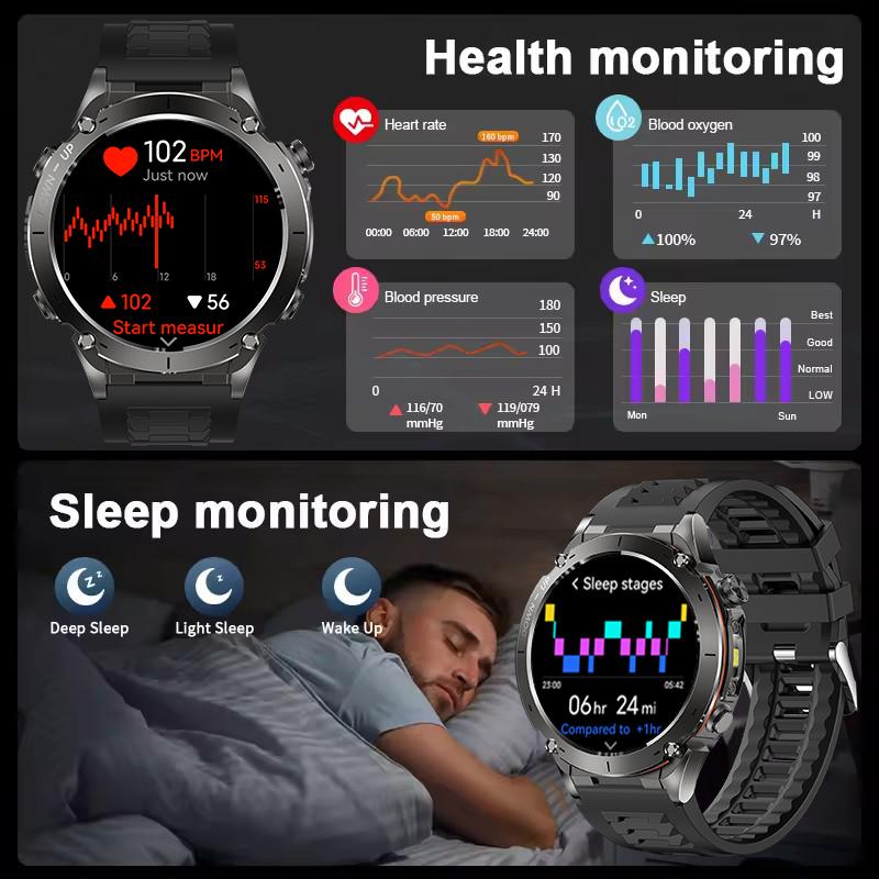 Adventure GPS Ultimate Military Edition SmartWatch AMOLED 10ATM Waterproof 730Mah Bluetooth Call Clock Man Sports Watches