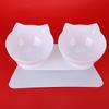 Cat ear shape Cat Feeding Bowl Transparent body Neck Protector Bowl  Puppy kitten use