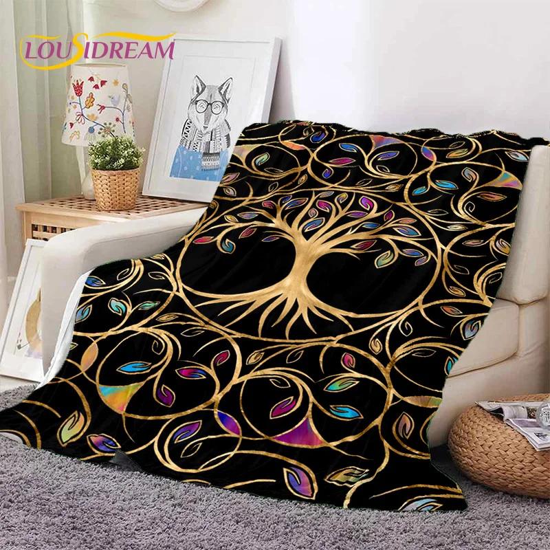 Tree of Life Nature Viking Yggdrasil Norse Soft Flannel Blankets,Throw Blanket Comfortable Blanket for Picnic Beds Home Bedroom