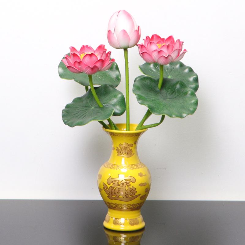 Petites Fleurs Artificielles Décoration Lotus Lys pour Maison & Offrandes à Bouddha
