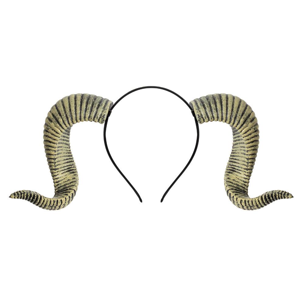 

Horn Sheep Curved Hair Band Cosplay Accessories Halloween Festival Party Gift серебряный