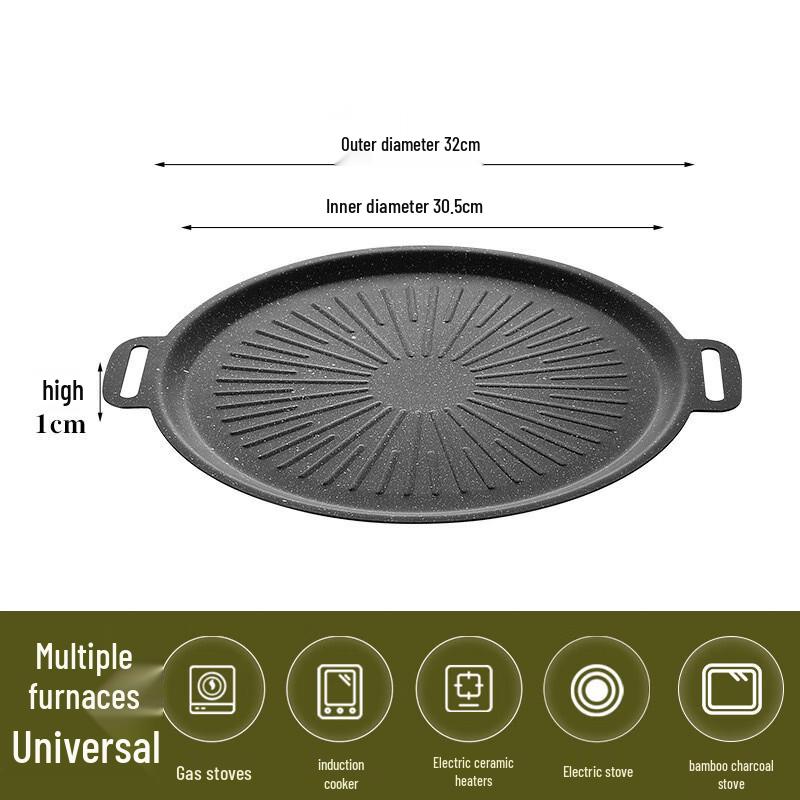 ZISIZ Maifan Stone Sun Pattern Korean BBQ Grill Pan