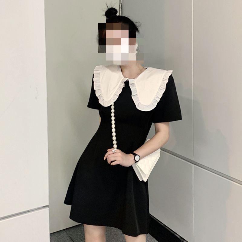Women's Doll Neck Bubble Sleep Dress Women Doll Collar Puff Sleeve Dress