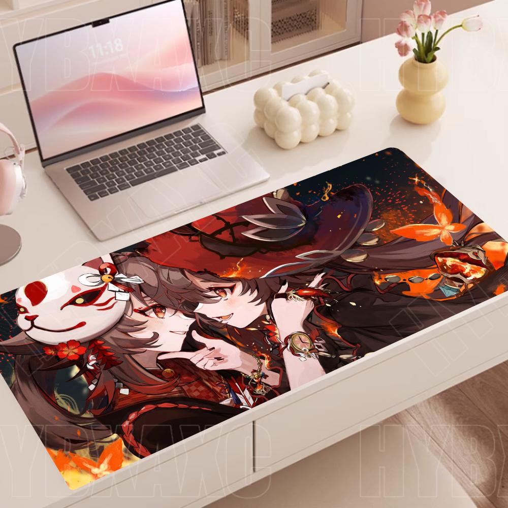 Anime Cute Hu Tao Mousepad NonSlip Rubber Gaming GGenshin Impact Mouse Pad Keyboard Mat Computer Pc Laptop Pad Xxl Desk Mat