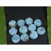 13MM Přírodní Larimar Pektolit Kulatý Kabošon Volný Drahokam 8ks Lot 83Cts. A-409