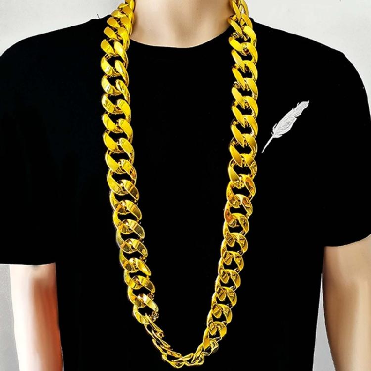 Faux Gold Chain Necklace Plastic Big Chunky Necklace Hip Hop Thick Gold Chain