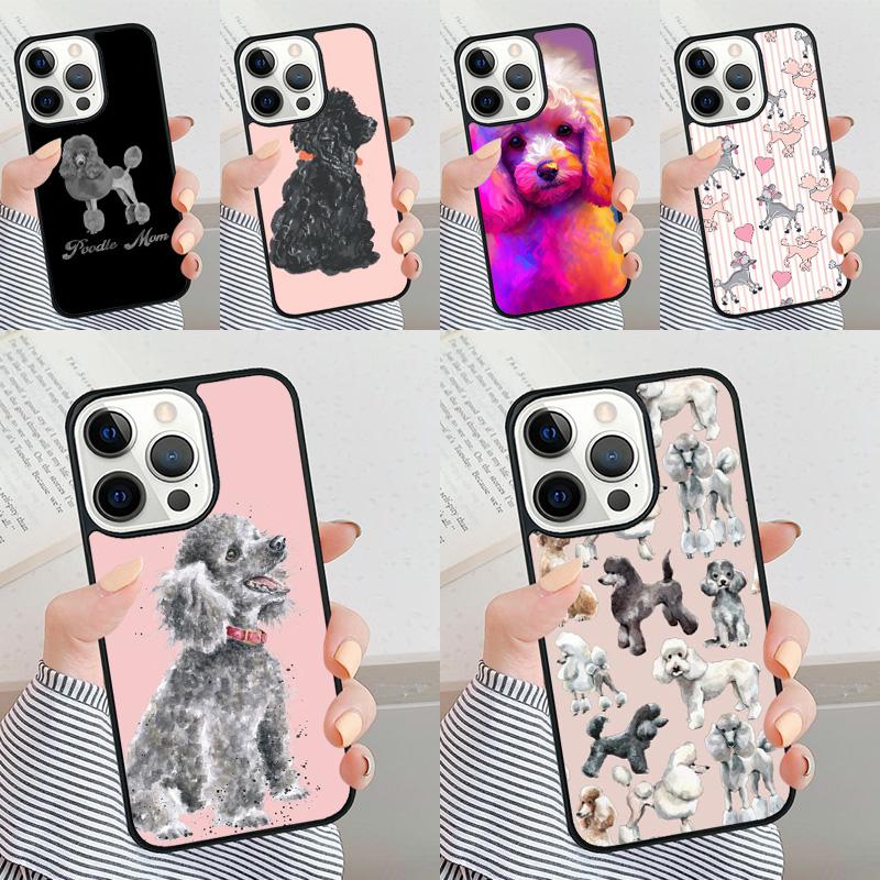 Kreslený kryt na telefon s pudlem pro iPhone 17 Air 16 16e 15 Plus pro Apple 13 11 12 14 Pro Max Kryt coque Shell