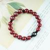 Cinnabar Inlaid Silver Triple Zodiac Bracelet, Purple Gold Sand Inlaid with National Style, Natal Year, Twelve Zodiac Signs, Tai Chi 10mm Bracelet