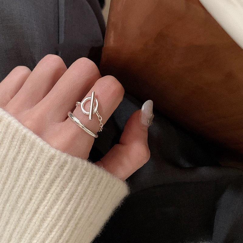 Korean Style Adjustable Chain Ring – Trendy, Unique Women s Fashion Accessory