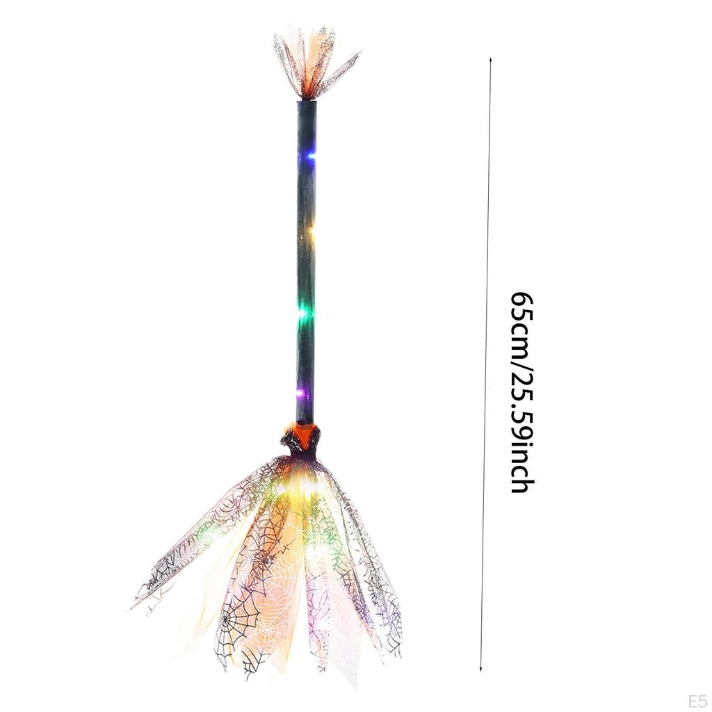 Escoba LED de Halloween, Adorno de Escoba, Accesorio Decorativo para Disfraz, Atrezzo de Cosplay para