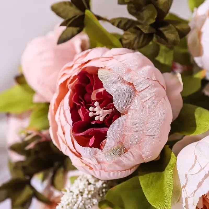 1pc,Realistic Peony Silk Flowers Champaign Color for Home Decor AndWeddings-DIY Craft and Bridal Bouquet - Indoor and Outdoor