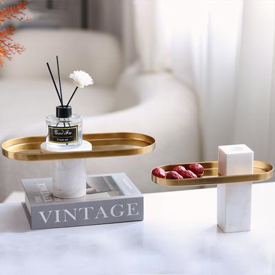 Ελαφριά Πολυτέλεια Δημιουργικά Μαρμάρινα Στολίδια Γραφείο Πωλήσεων Δωμάτιο Μοντέλου Ξενοδοχείου Δίσκος Αποθήκευσης Αρωματοθεραπευτικό Κηροπήγιο Συνδυασμός Διακόσμησης