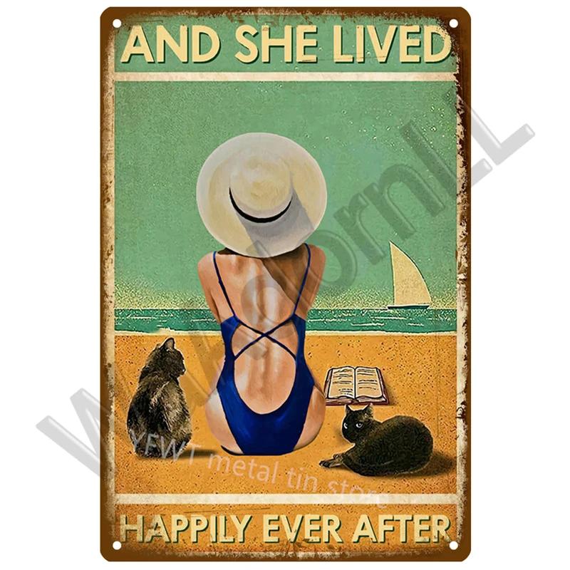 Beach Tin Sign Plaque Metal Summer Sign Metal Plate Wall Decor For Beach Bar House Surf Club Decorative Iron Painting Poster