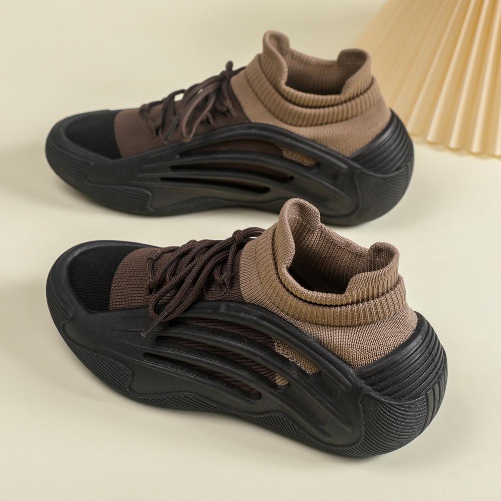 Damen Trendige Dicksohlige Flyknit Socken Schuhe - Weiche, Atmungsaktive, Lässige Frühling/Sommer Sneakers