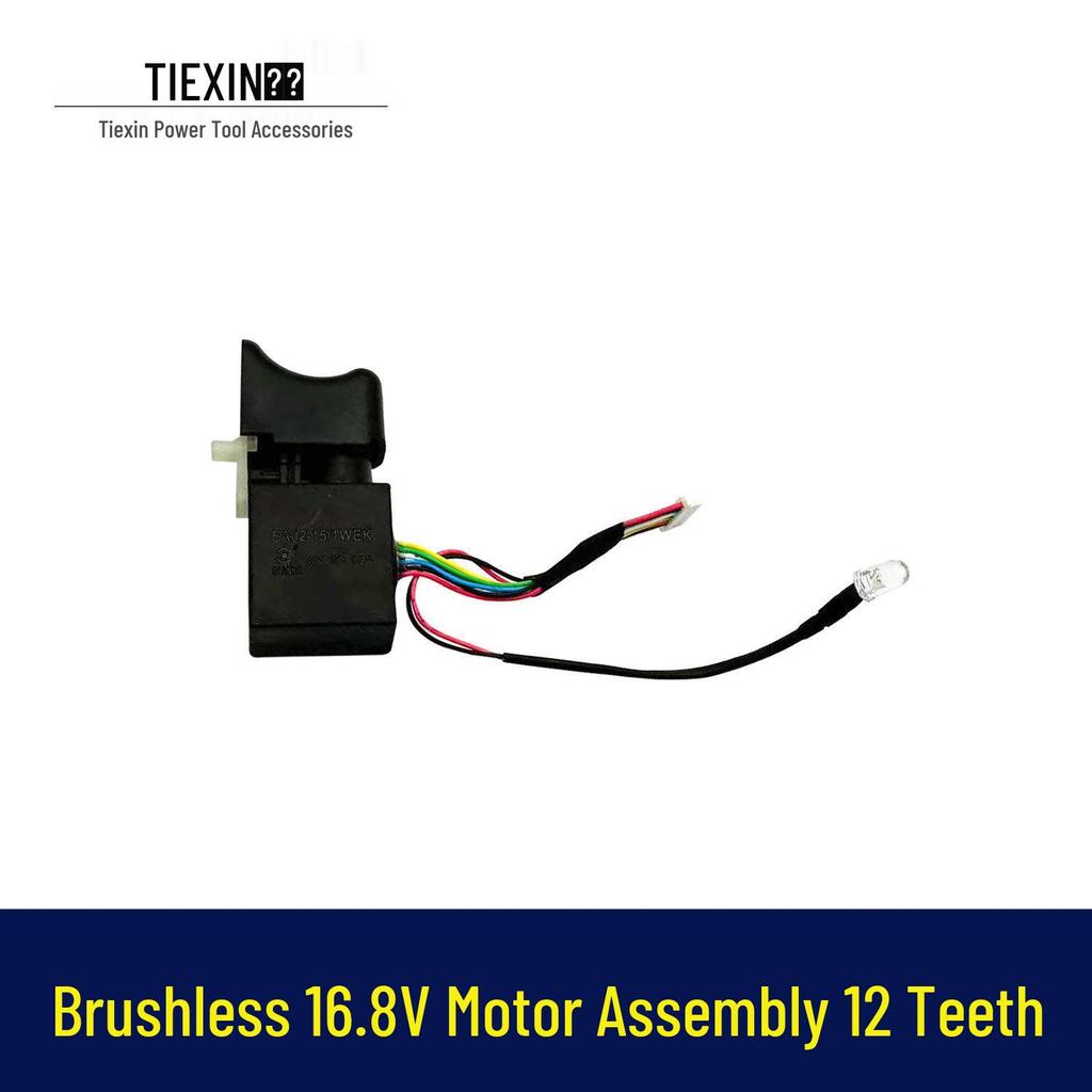 Brushless 16.8V Dual Speed Motor with 12-Tooth Gear for Makita Style Electric Drill Accessories