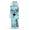 1PC Playful Tabby Kitten Cartoon Pattern 750ml Color Plastic Sports Water Bottle Leakproof Flip Straw Lid Suitable for Sports Office Home Use