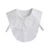Weißer Baumwoll-Abnehmkragen für Damen Elegante Stickerei Floral Falscher Kragen Süßes Peter Pan Hemd Falscher Kragen Dekorativ