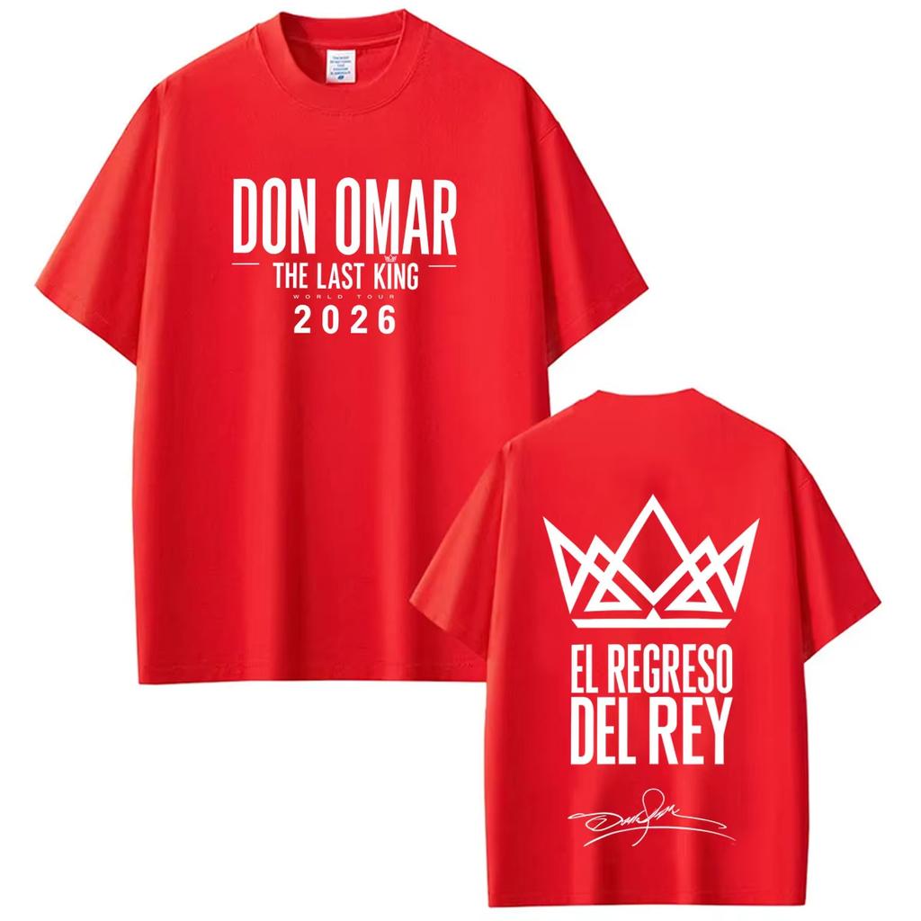 Summer Hot Sale Rapper Don Omar The Last King Tour 2026 Print Tshirts Unisex Unisex Vintage Top Hip Hop Streetwear Oversized Tshirt