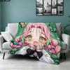1PC Demon Slayer Patterned Flannel Blanket Suitable For All Seasons For Home Decor Warmth And Comfort Gifts Holiday Present