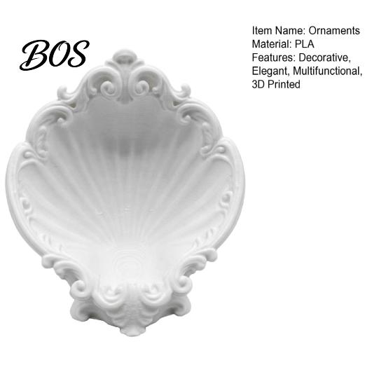 Ceramic Texture Storage Tray Baroque Shell Jewelry Tray, 3D Printed Dish Ornaments, Multi-purpose for Rings Earrings Bracelets Desktop Decoration