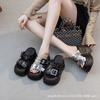 Belt Buckle Slippers Women's Summer 2025 New Fashionable Versatile Small Thick Bottom Word Beach Cool Slippers Tide
