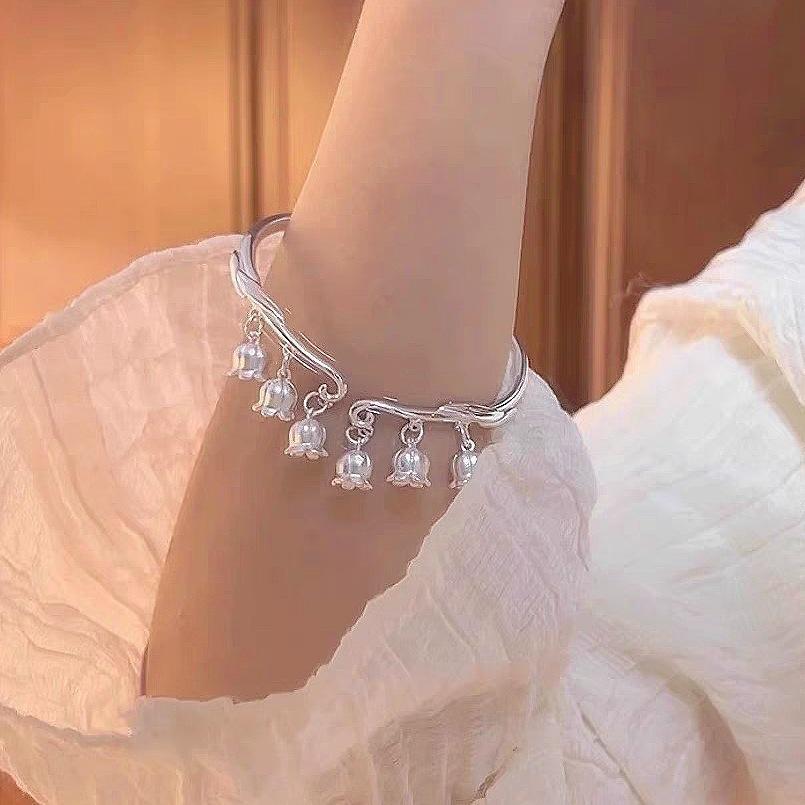 Open Bell Orchid Safety Bracelet Safety Blessing Bell Adjustable Light Luxury Niche Exquisite High Sense Design