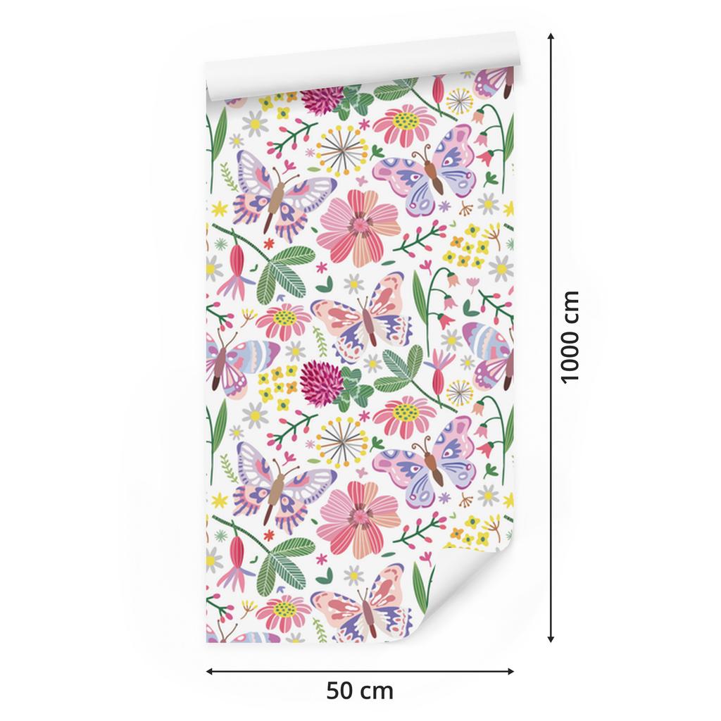 Butterflies On a Meadow Wallpaper for Living Room and Bedroom 50x1000