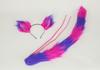[Fujitatsu] Cheshire Cat Cosplay Set: Cat Ears, Cat Headband, Tail - Alice In Wonderland - Purple Pink Fur Tail - Halloween KDG223