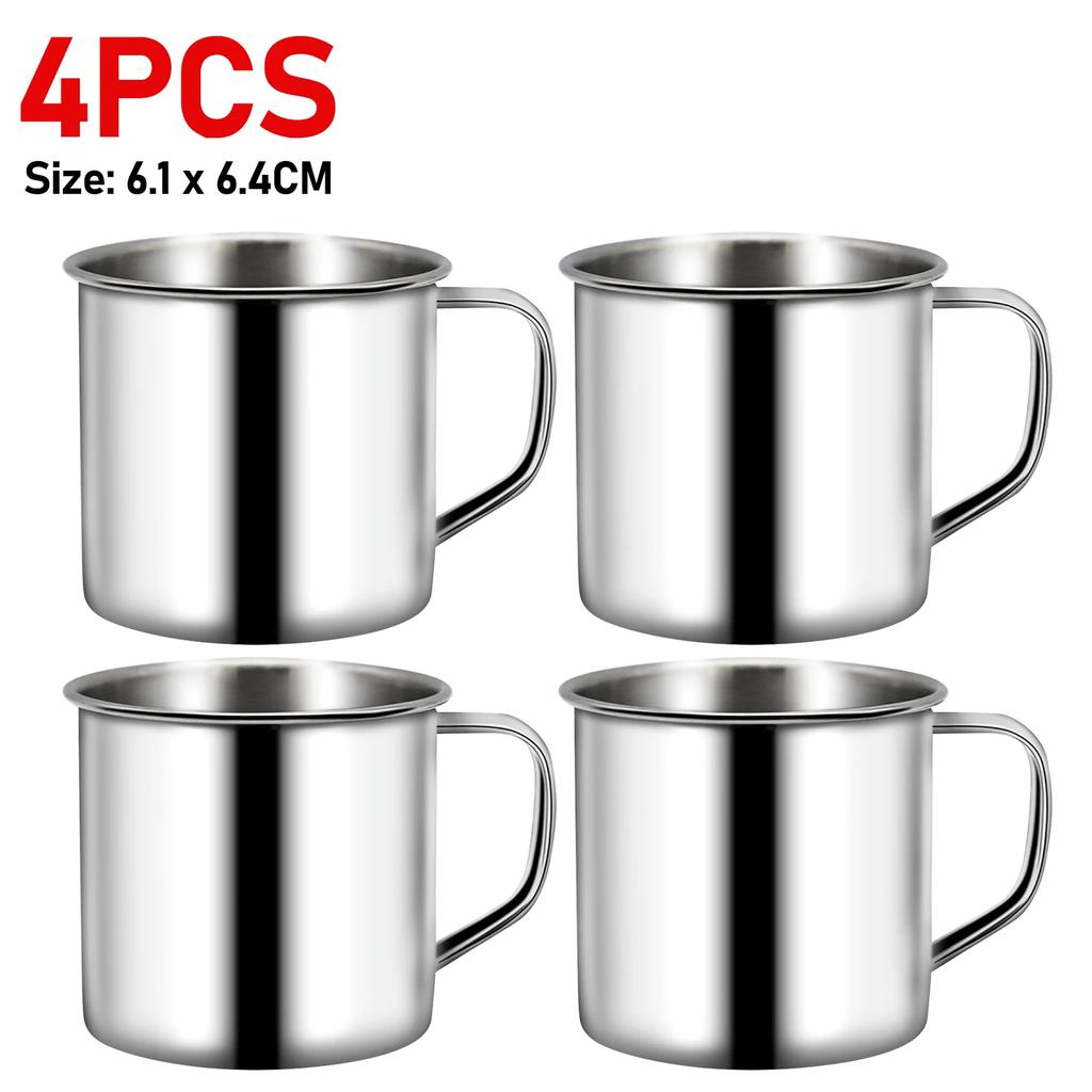 Nerezové hrnky na kávu Izolovaný hrnek na kávu a čaj s uchy Nerozbitný 200ml Kovový hrnek Hrnek Kuchyňské doplňky