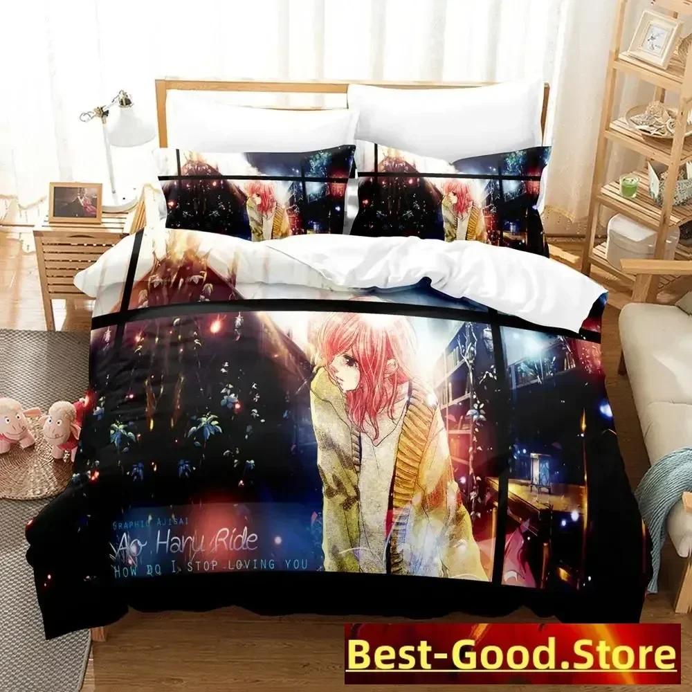 3D AO HARU RIDE Bedding Set Single Twin Printed Bed Set With Pillowcase Bed Duvet Cover Soft Single Double Queen Super King Size
