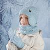 Warm Children's Hat Neck Scarf Gloves Set Fleece Lined Touchscreen Gloves  for Boys and Girls