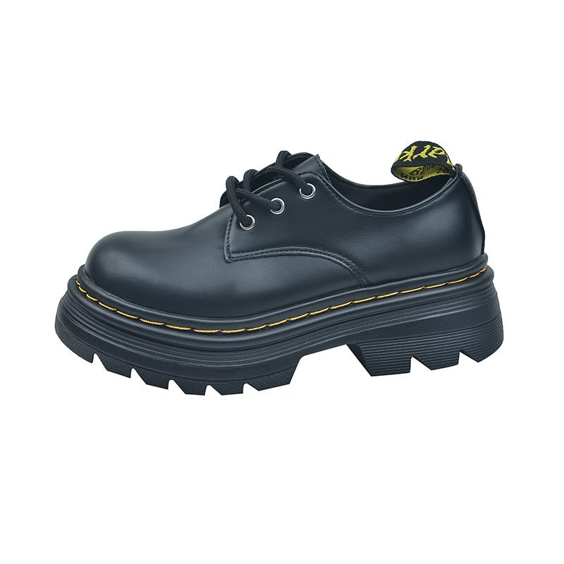 

Модные женские туфли на толстом каблуке, осенние новые туфли с круглым носком и ремешком спереди, толстая подошва, нескользящая, износостойкая, с низким верхом 40 чёрный