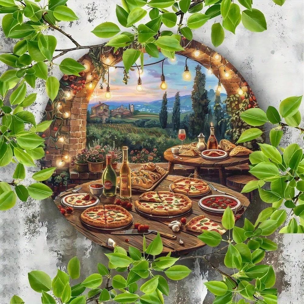 Retro Pizza Tin Sign 8x8 Inch Vintage Metal Wall Art Home Bar Cafe Decor