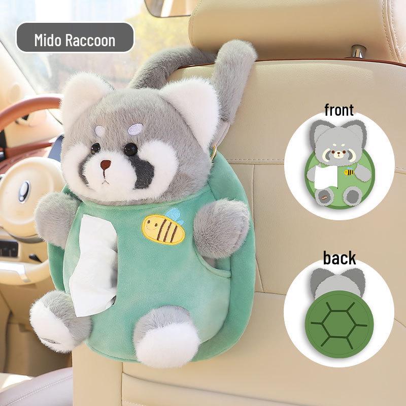 Creative Cartoon Car Plush Tissue Box - Hanging or Armrest Style