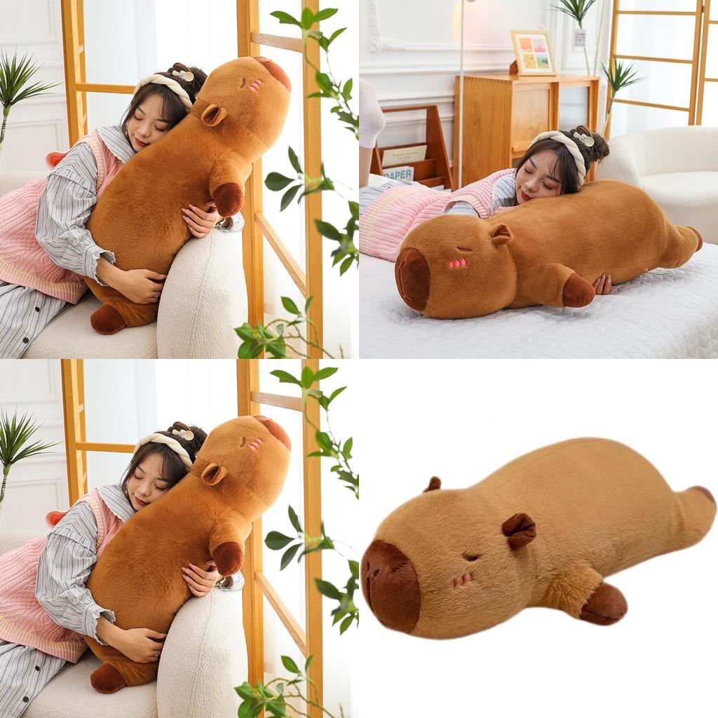 Soft Short Plush Capybara Cuddle Pillow Ideal For Sleepovers And Bedroom Decor 50cm And 90cm Sizes