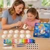 Educatieve Schelp Schilderset 1/2 Sets DIY Knutselset, met Natuurlijke Schelpen, Boetseerklei, Pigmenten, Kinder Kunstbenodigdheden Lijm, Ogen, Handgemaakt