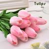 Mini High-Grade Artificial Tulip Flowers for Photography & Home Decor – Realistic Wet Feel Bouquets.