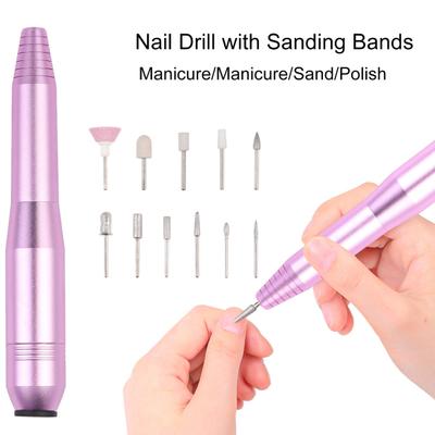 Furadeira elétrica para unhas com 11 brocas, lixas, 16000RPM, lixa profissional ajustável, máquina portátil para remoção de esmalte em gel acrílico