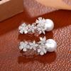 Middle Eastern Princess Imitation Pearl Earrings for Women, Lady Flower Flower Ornaments, Elegant Light Luxury Earrings