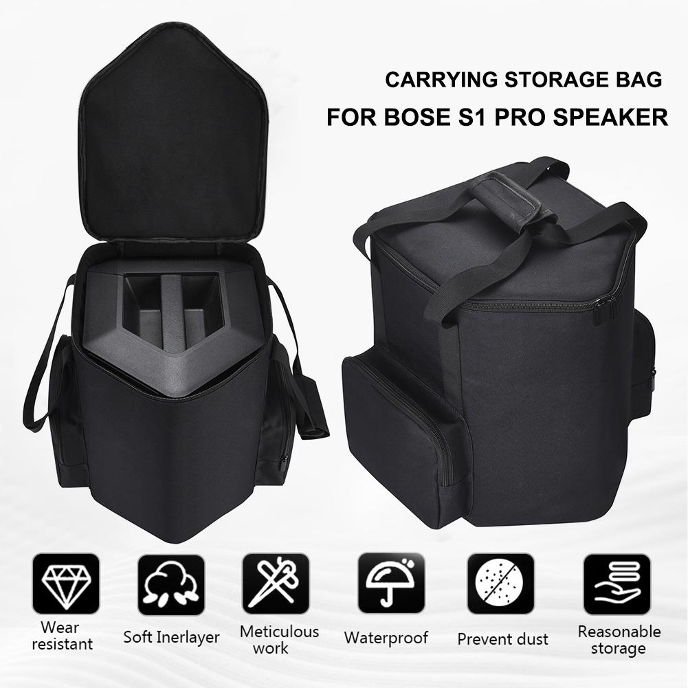 Carrying Storage Bag Dual Zipper Travel Case with Pockets Fall Preventive Big Capacity Carrying Case Suitable for Bose S1 Pro