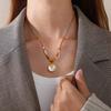 French Retro Sugar Cube Temperament Light Luxury Necklace Stainless Steel Black Square Brand Diamond Pendant Necklace Jewelry Women