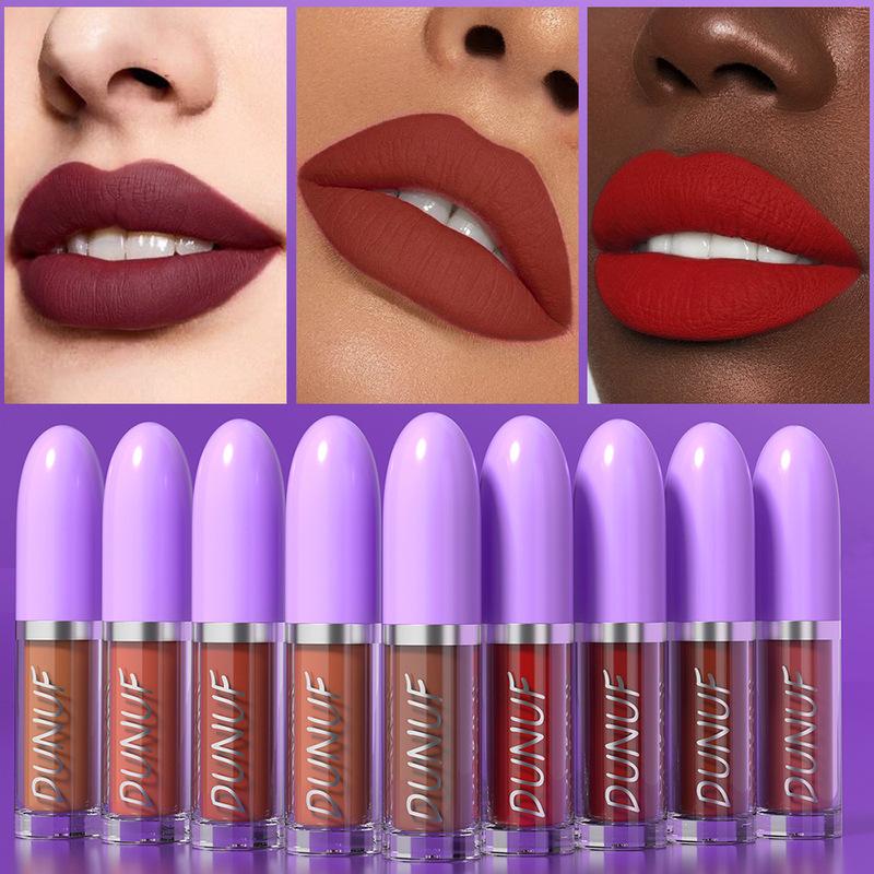 Matte Velvet Lip Glaze Waterproof Long Lasting Not EasyTo Fade Sexy Red Lip Gloss Silky Smooth Beauty Red Lipstick Makeup Women