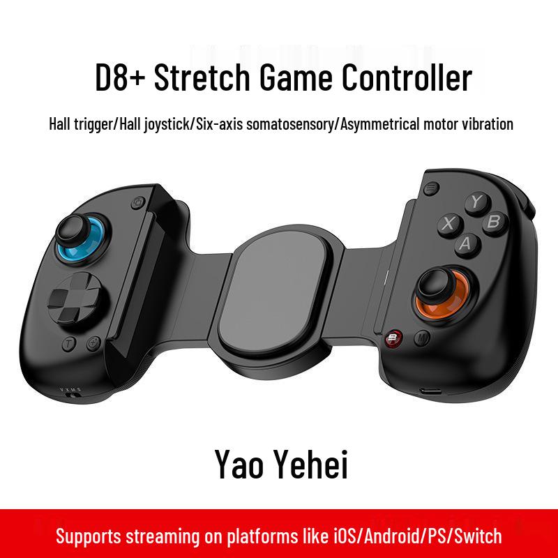 D8+ Extendable Bluetooth Dual-Mode Game Controller with Hall Effect Triggers & Macro Back Buttons for Switch, Android & iOS