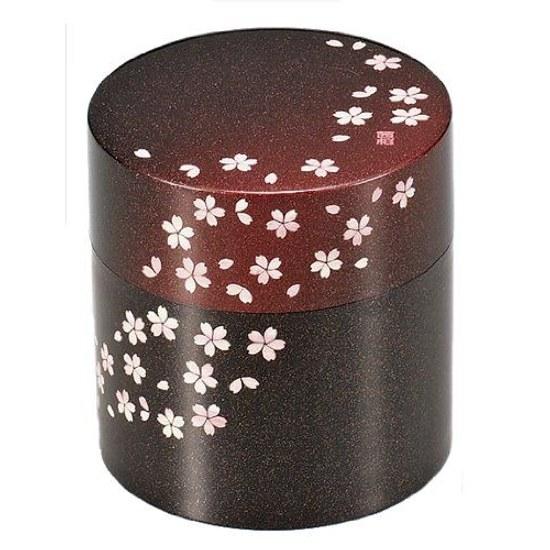 Tatsumiya tea canister Akanezakura red size approximately 8.7 H9 56753