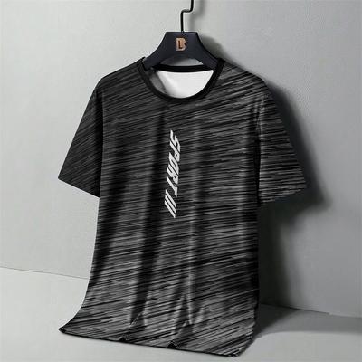 Camiseta masculina de corrida, camiseta casual fitness de manga curta, camiseta esportiva para homens, roupas de secagem rápida, camiseta grande, streetwear